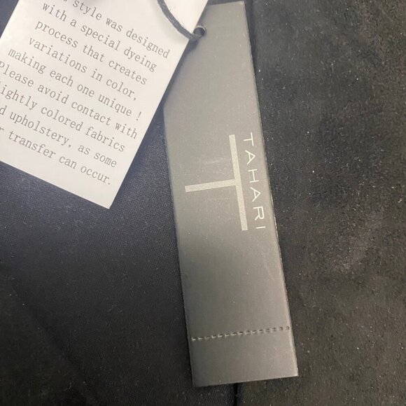 🖤 Tahari Black Faux Suede Wrap Trench Coat - Size M | Chic Belted Outerwear NWT - Picture 8 of 11